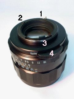 SMC TAKUMAR 85 mm / 1:1.8 Achterkant